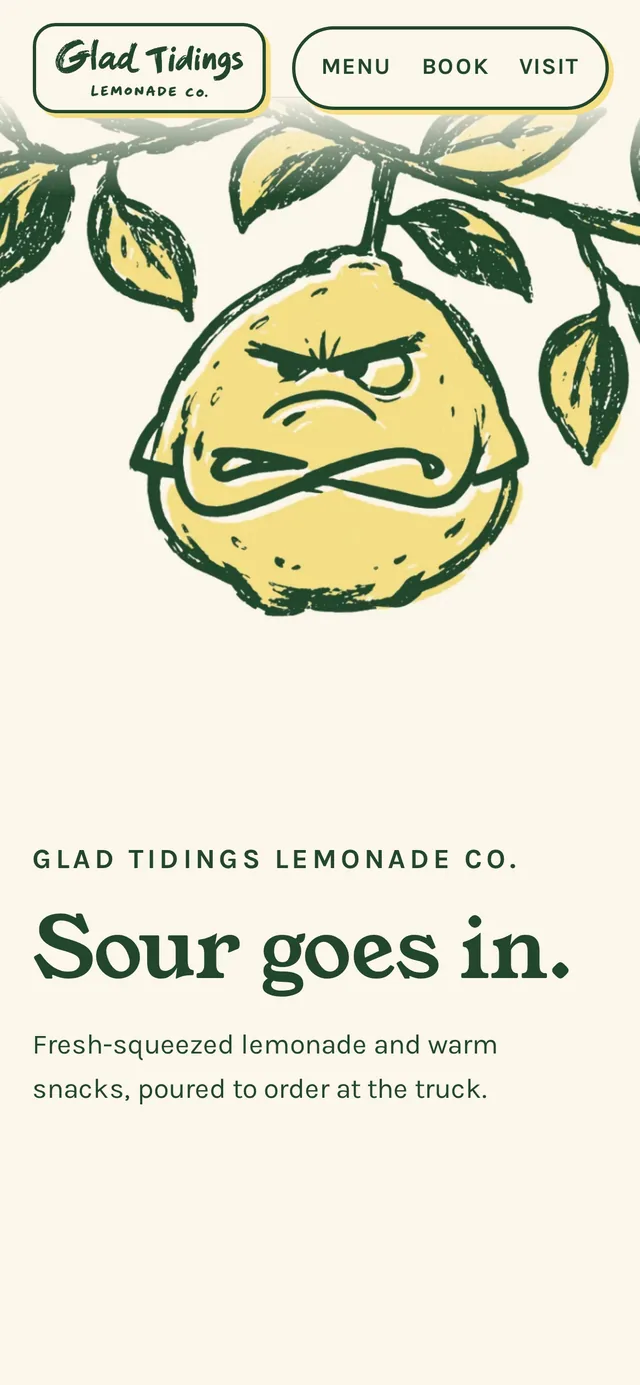 Phone view of the homepage opening